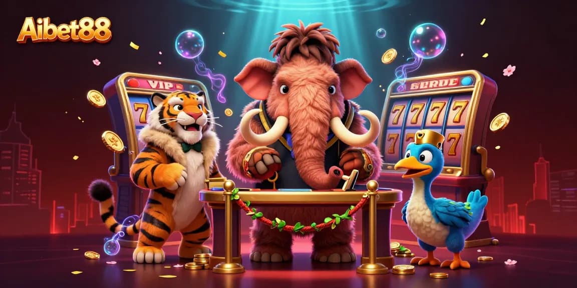 Aibet88 brings excitement to the casino scene with our vibrant characters checking IDs and celebrating wins.