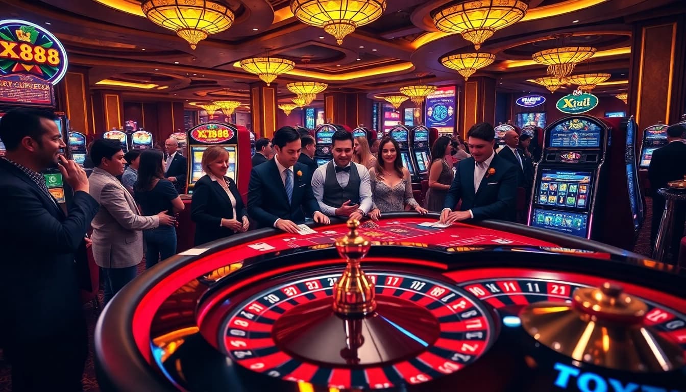 Experience the thrill of XX88 at a luxurious casino with vibrant tables and exciting games.