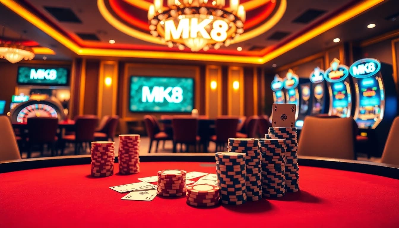 Place your bets at MK8’s luxurious casino tables, where excitement meets elegance.