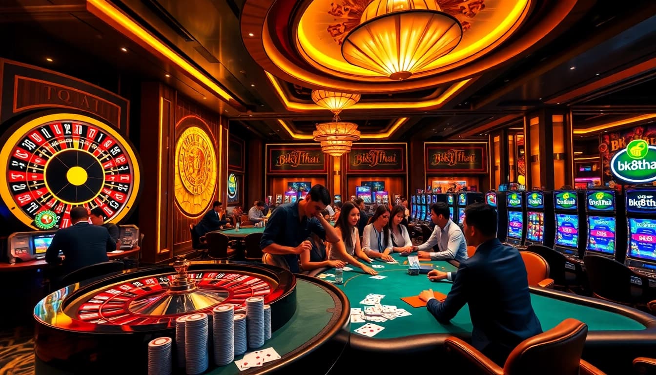 Experience the thrill of online gaming with bk8thai's vibrant casino atmosphere.