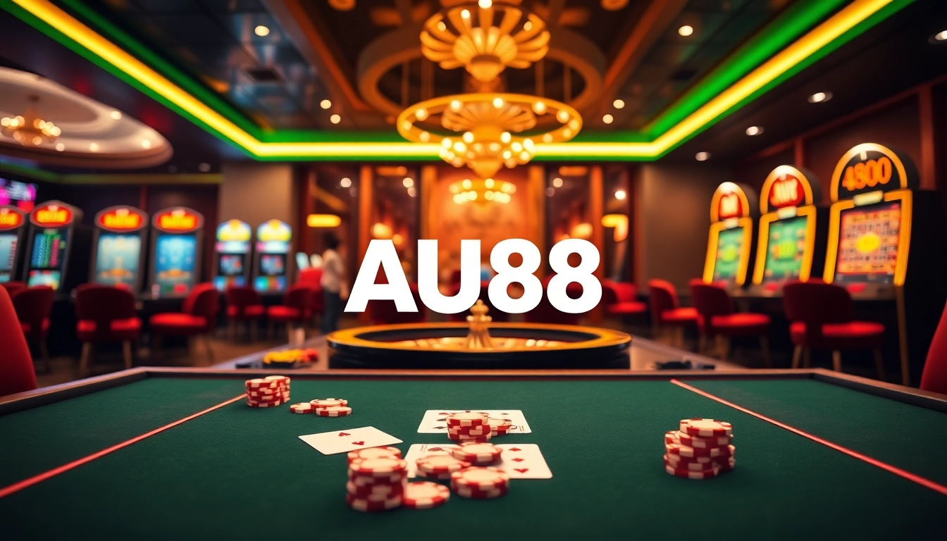 Experience thrilling gameplay at AU88 with vibrant casino tables and exciting slot machines.