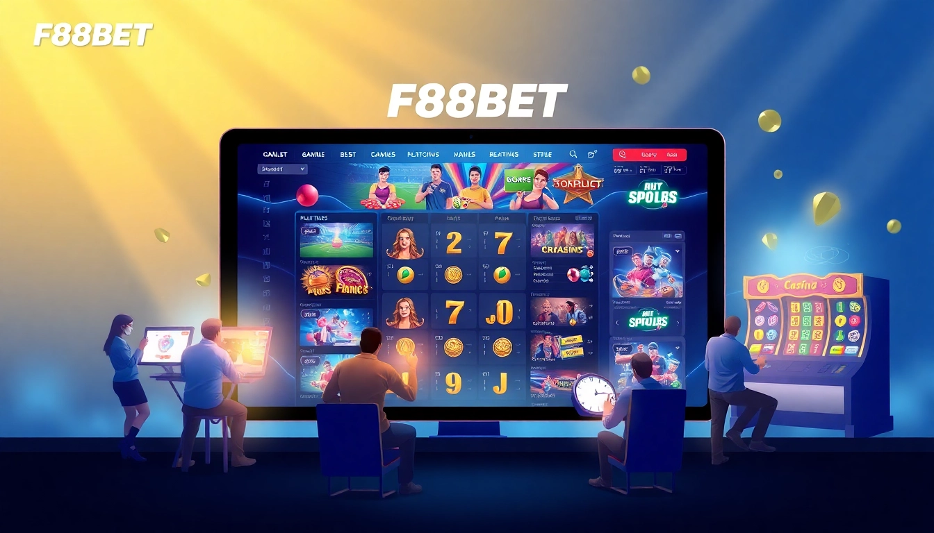 Experience the excitement of F88BET through a vibrant online betting platform illustration.