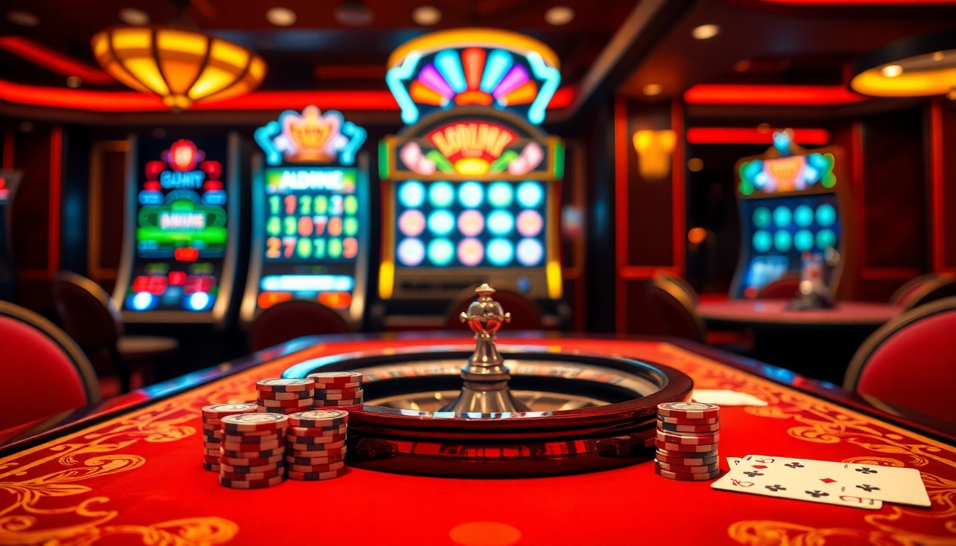 Engage in thrilling gambling experiences at https://13win.group/ with vibrant casino visuals of tables and slots.