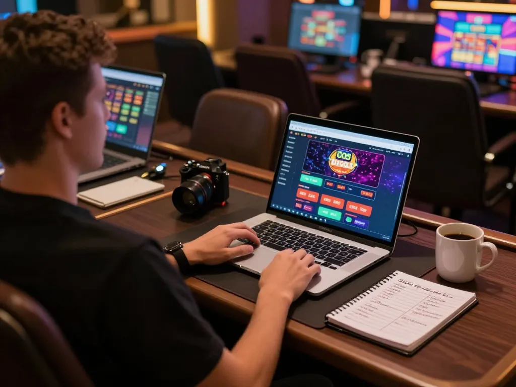 Person enjoying online gaming at GO8 casino interface, showcasing strategic gameplay.