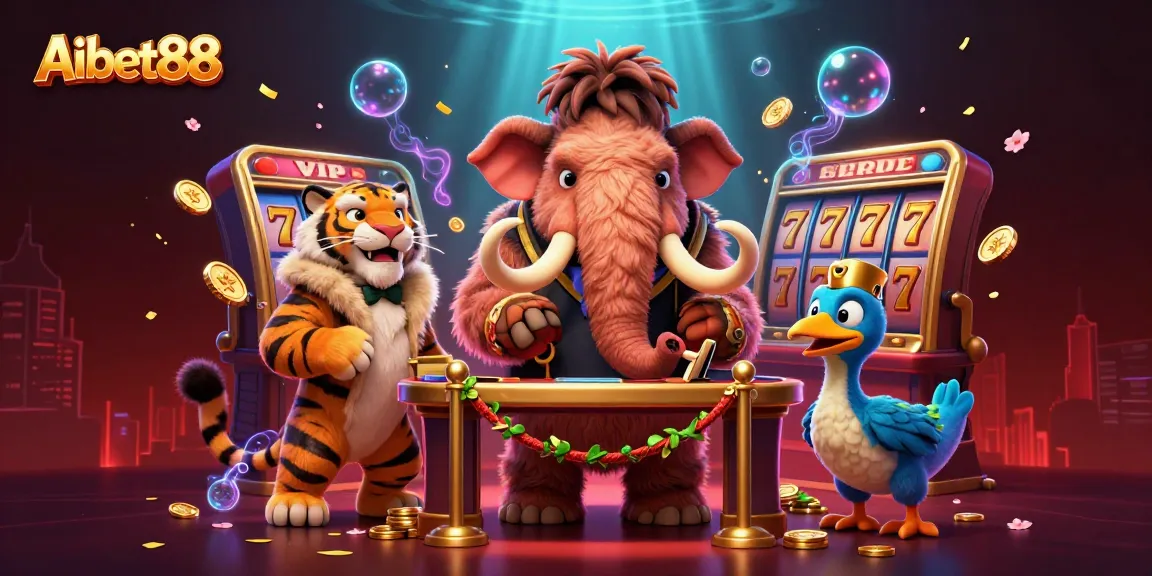 Aibet88 brings excitement to the casino scene with our vibrant characters checking IDs and celebrating wins.