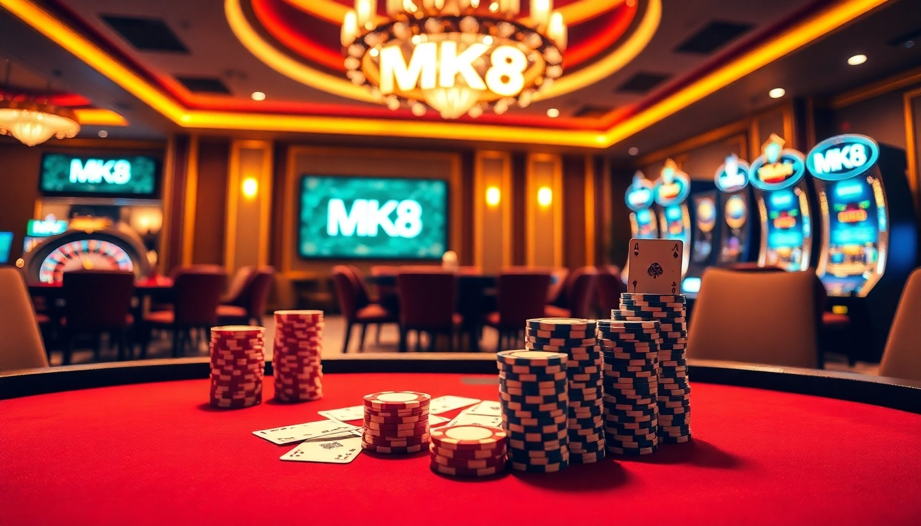 Place your bets at MK8’s luxurious casino tables, where excitement meets elegance.