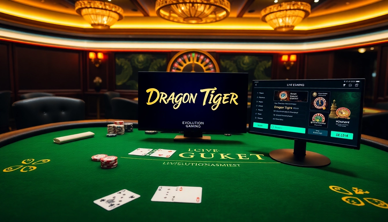Exciting gameplay of Evolution ดราก้อนไทเกอร์ ออนไลน์ at a luxurious casino table.