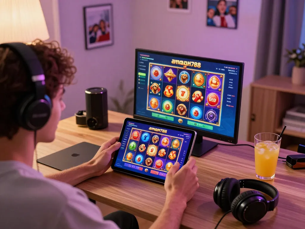 Bermain aman788 slot gacor di tablet dalam pengaturan bermain yang nyaman di rumah