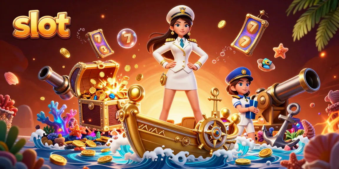 Experience exhilarating slot action amidst a vibrant, treasure-filled 3D casino scene.