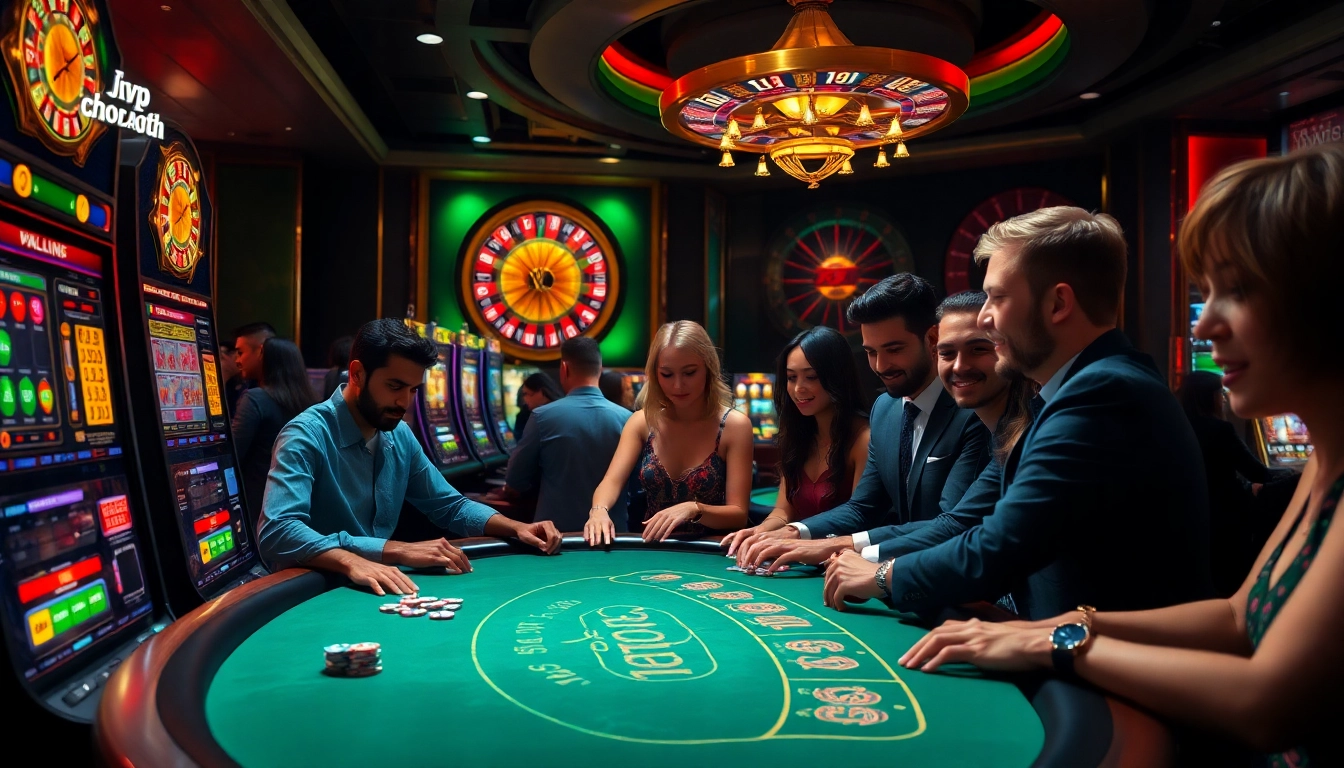 Experience the thrill of bk8th at an upscale casino table with engaging players and exciting gameplay.