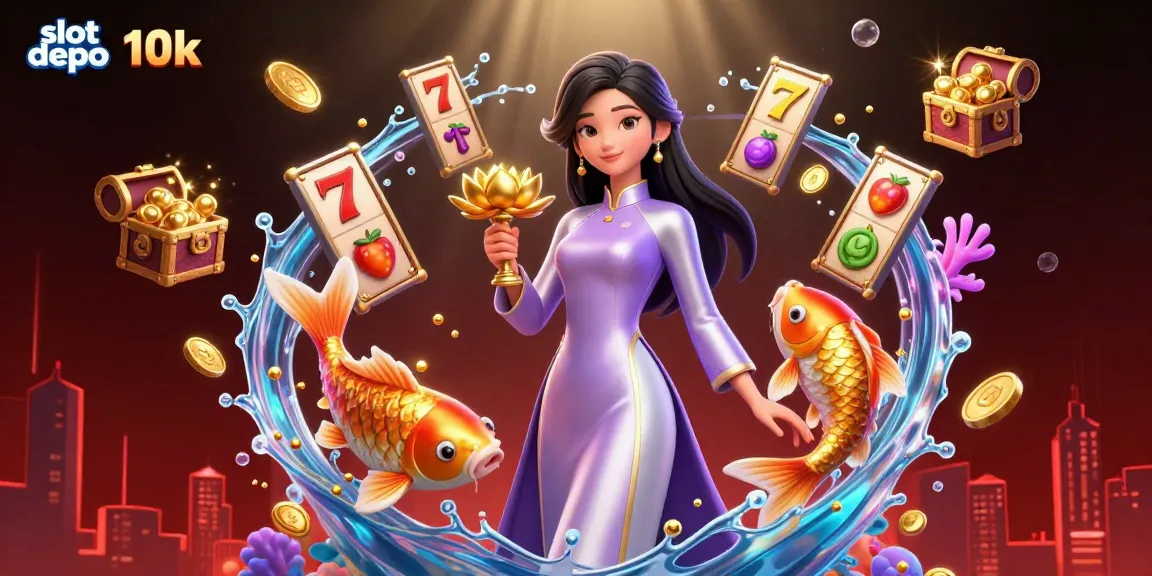 Experience thrilling winnings at slot depo 10k with this dazzling underwater-themed casino scene.