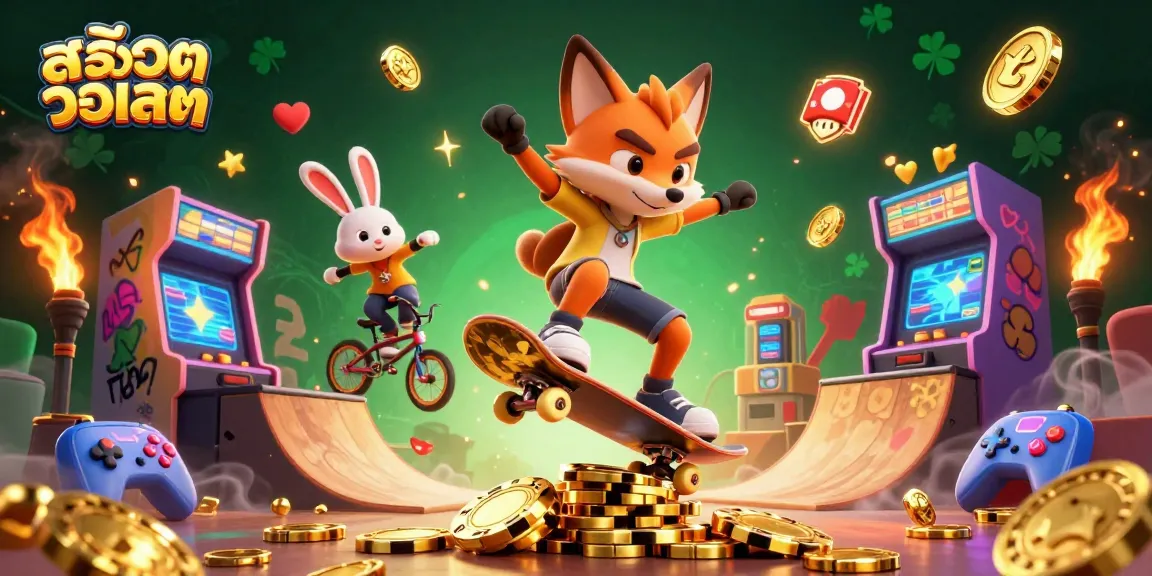 Experience the thrill of สล็อตวอเลท with vibrant 3D characters in an energetic casino scene.