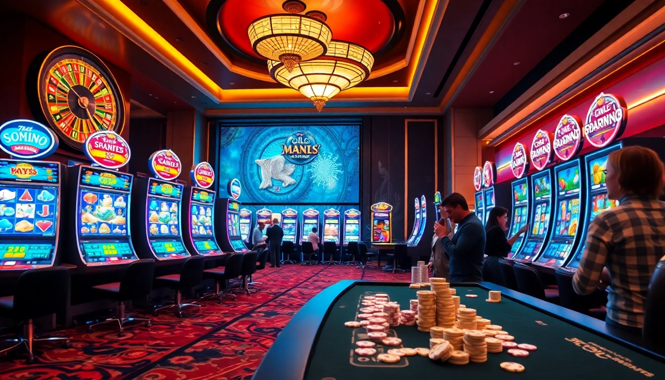 Pemain yang bersemangat menikmati pengalaman aman788 slot gacor di setting kasino yang meriah.