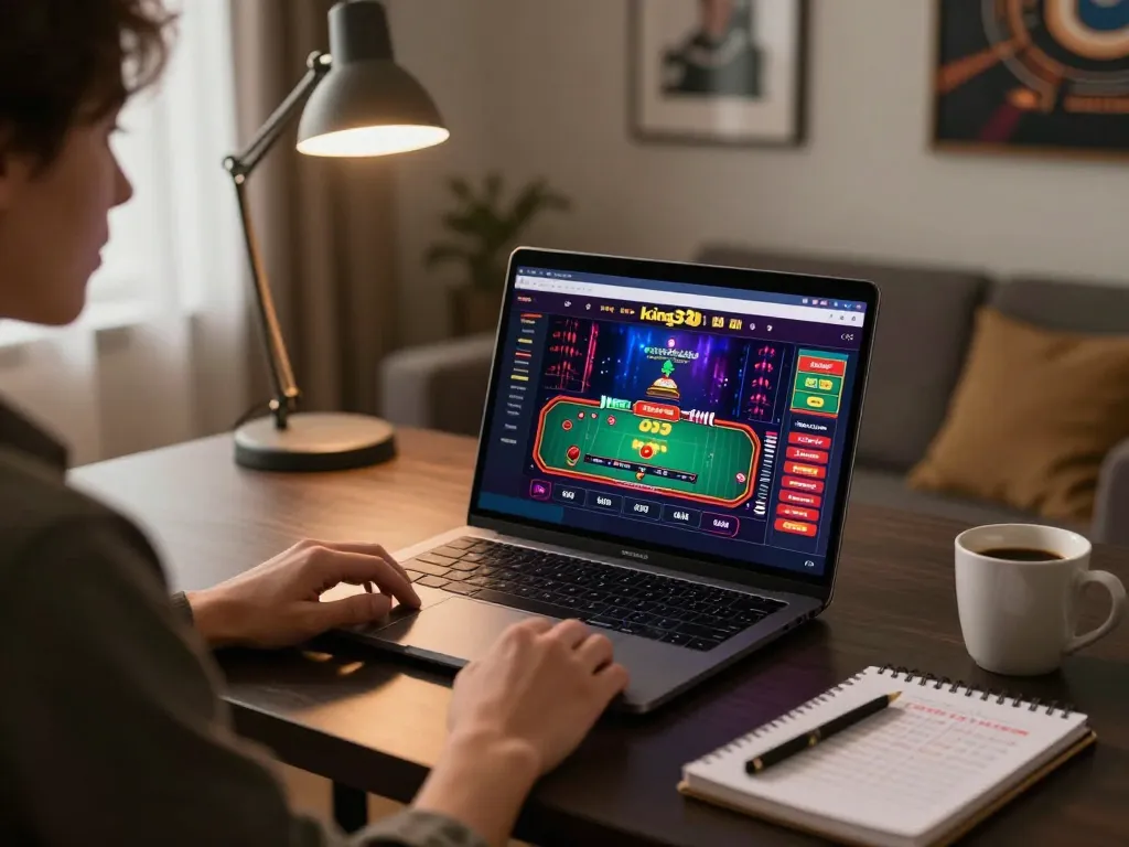 Engaging play on king33 platform with live dealer action and cozy home setup