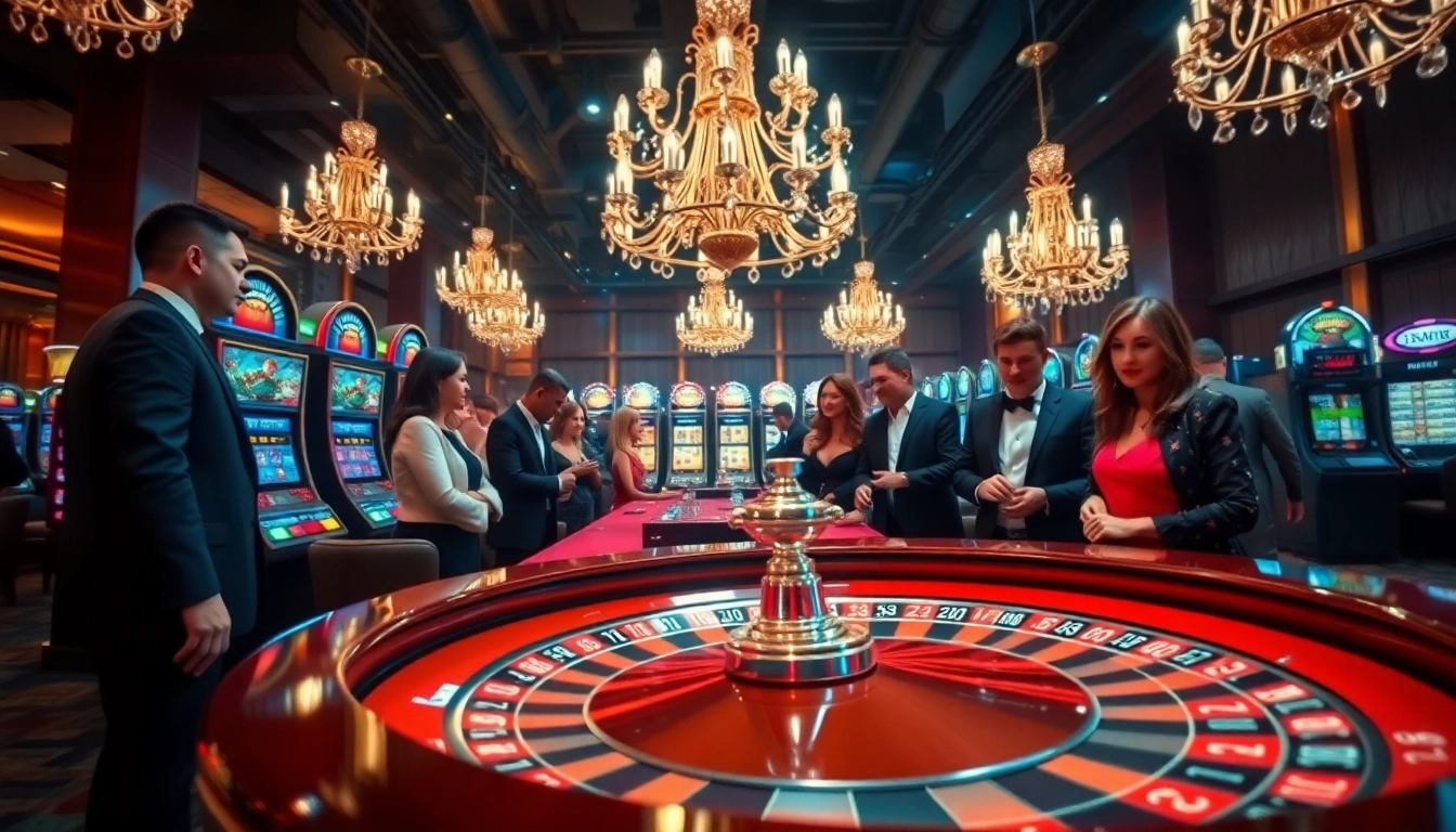 Experience thrilling action at a singapore online casino with players at a roulette table.