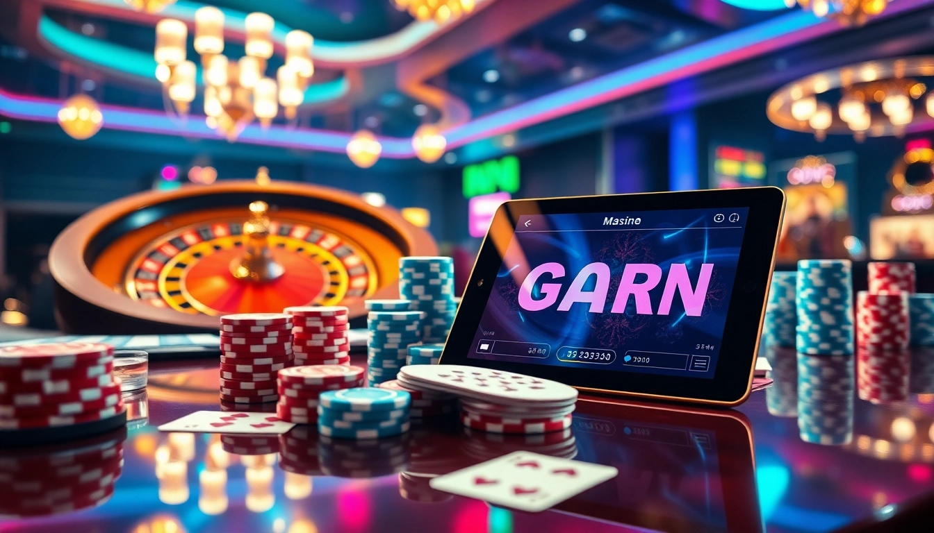 Engaging scene showing a 'porn game' played on a tablet amidst luxury casino elements like poker chips and cards.