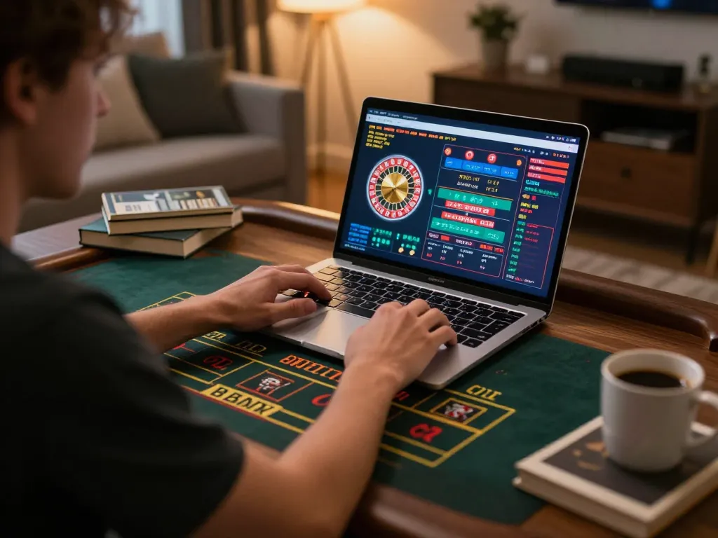 Player enjoying an online casino experience on sc88vn with vibrant game interface visible on laptop screen