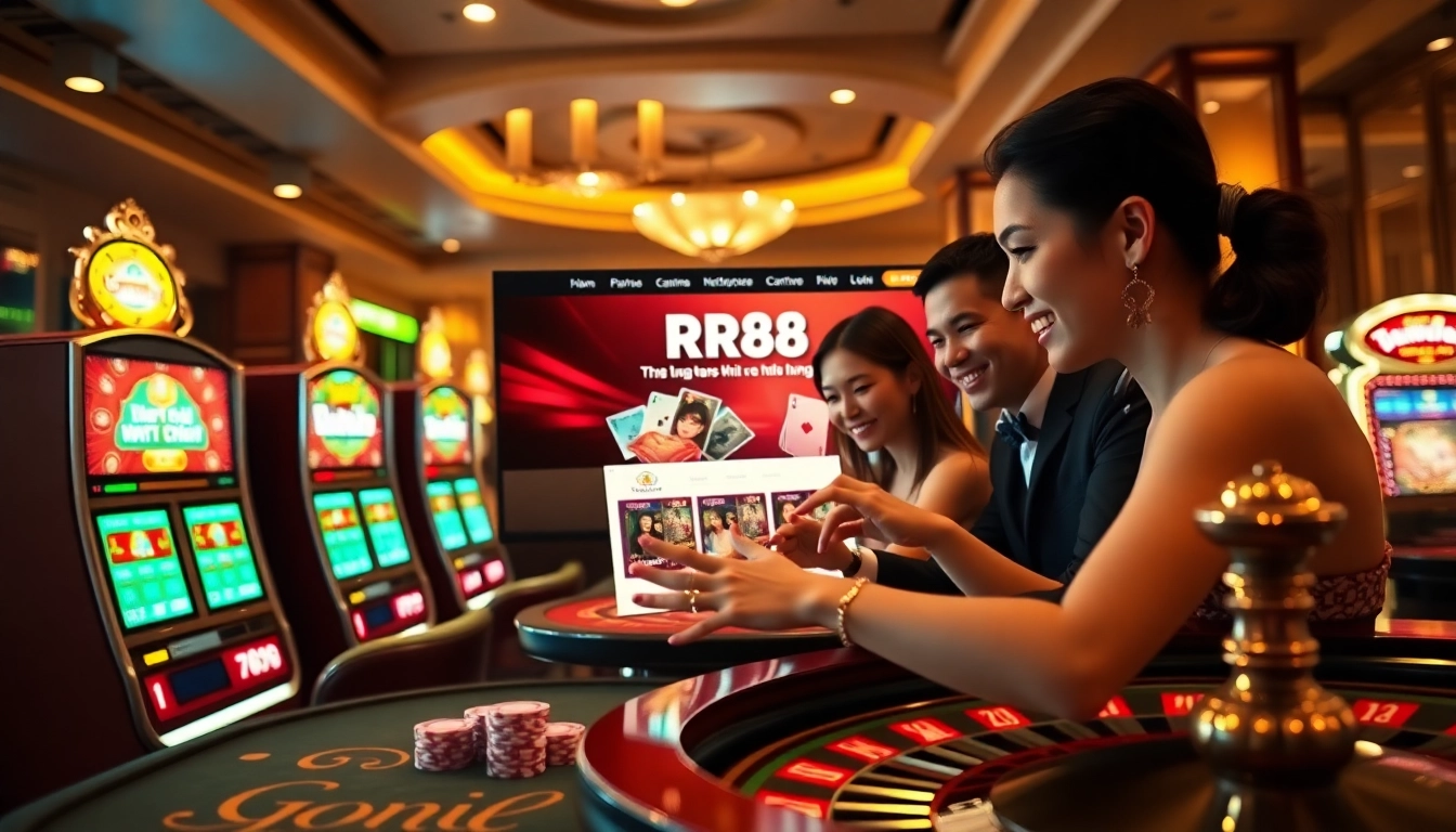 Experience thrilling gameplay on Trang Chủ RR88 with vibrant casino visuals and engaging gaming elements.