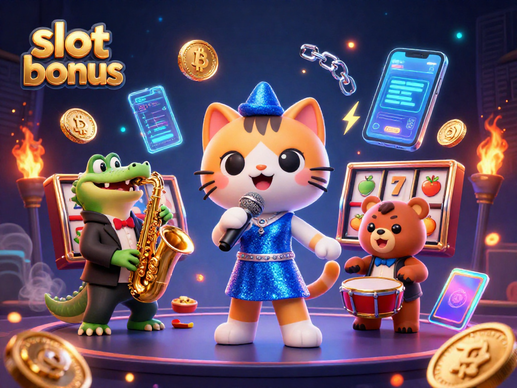 Experience thrilling slot bonus excitement with animated characters and vibrant casino elements