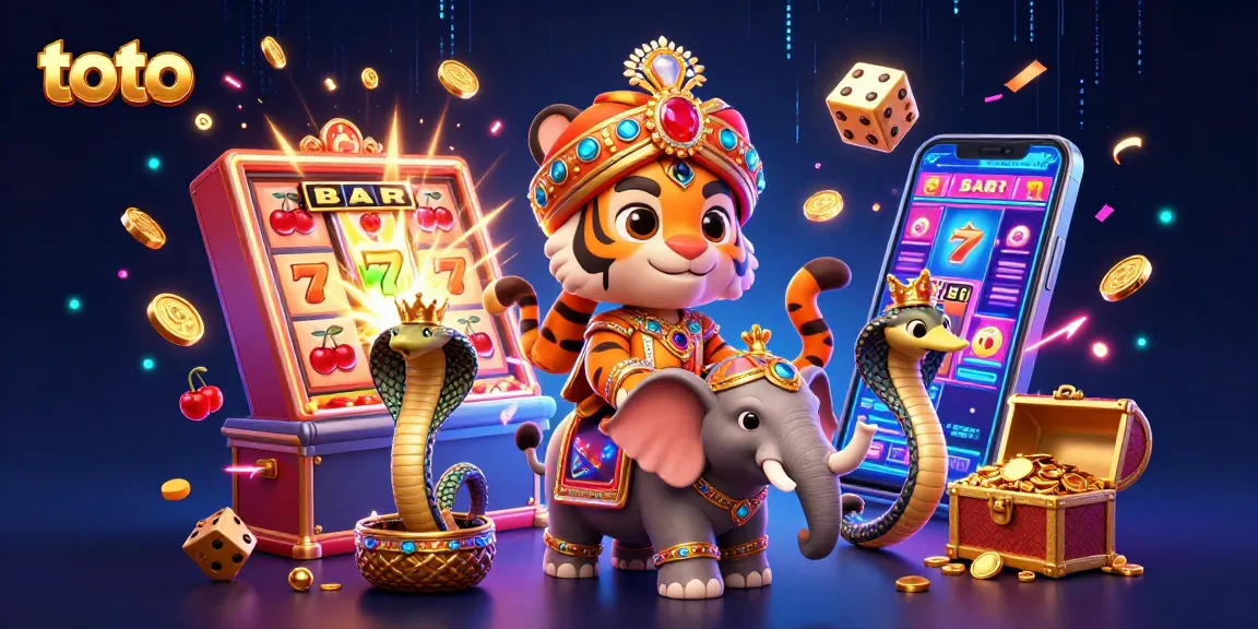 Experience the thrill of toto with a vibrant casino scene featuring a majestic maharaja tiger.