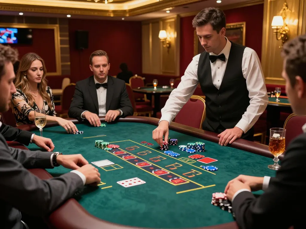 Players engaged in dynamic blackjack action at 388bet's luxurious casino, showcasing strategic gambling excitement.