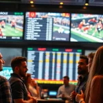 Engage in Sports Betting with dynamic groups at a lively sportsbook.