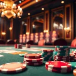 Engaging casino scene with vibrant poker table and luxurious ambiance.