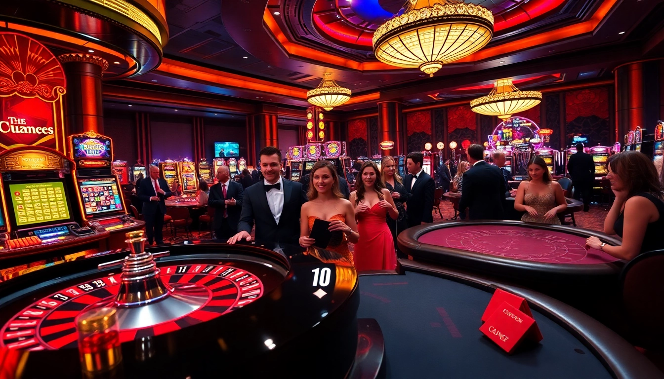 Experience excitement at a C168-themed casino as players engage at vibrant roulette and poker tables.