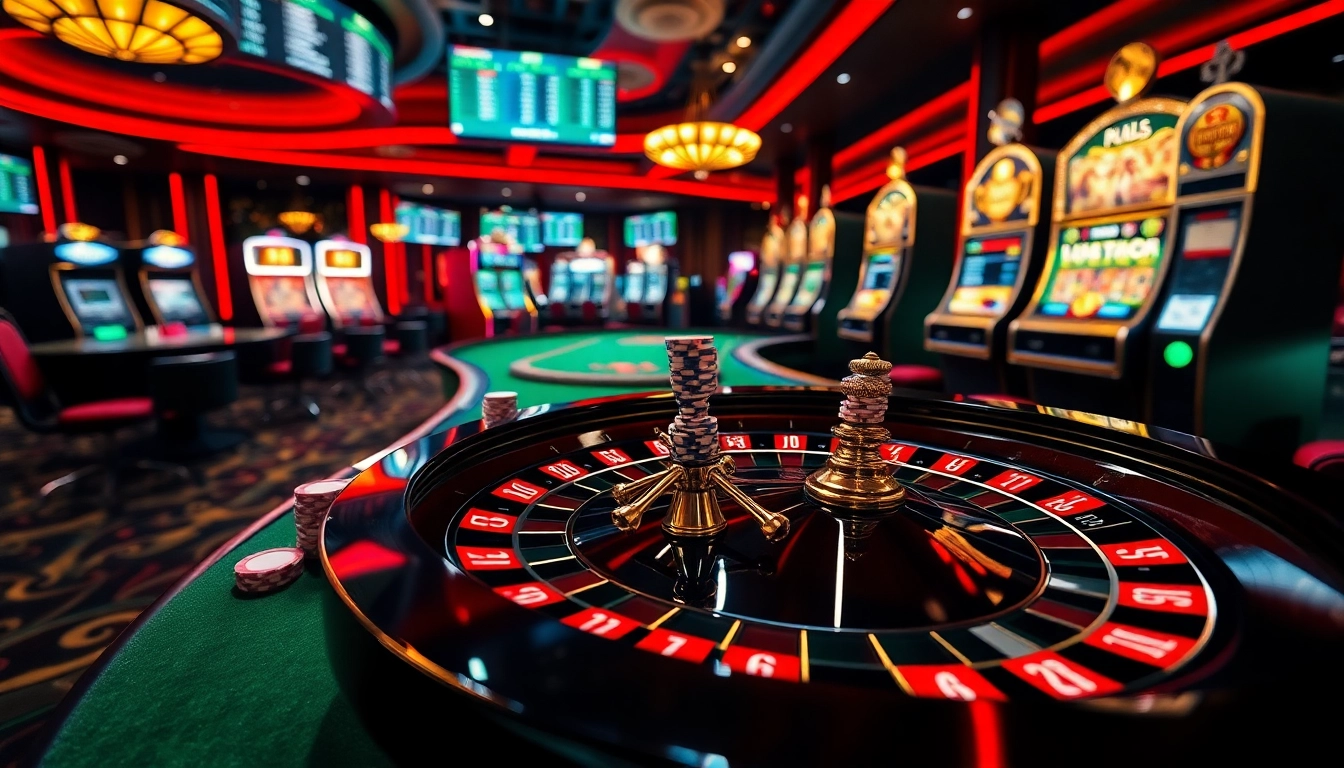 Engaging casino experience with vibrant elements of 링크모음 showcasing roulette, poker chips, and luxury surroundings.