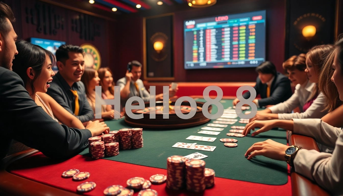 Hello88 captivates players at a luxurious online poker table where excitement reigns.