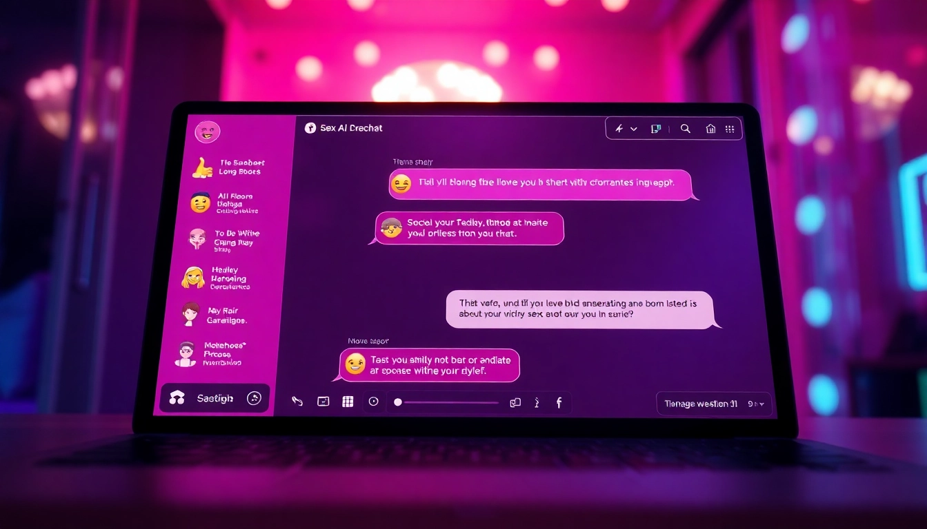 Dynamic chat interface showcasing engaging sex ai chat interactions with modern digital elements.