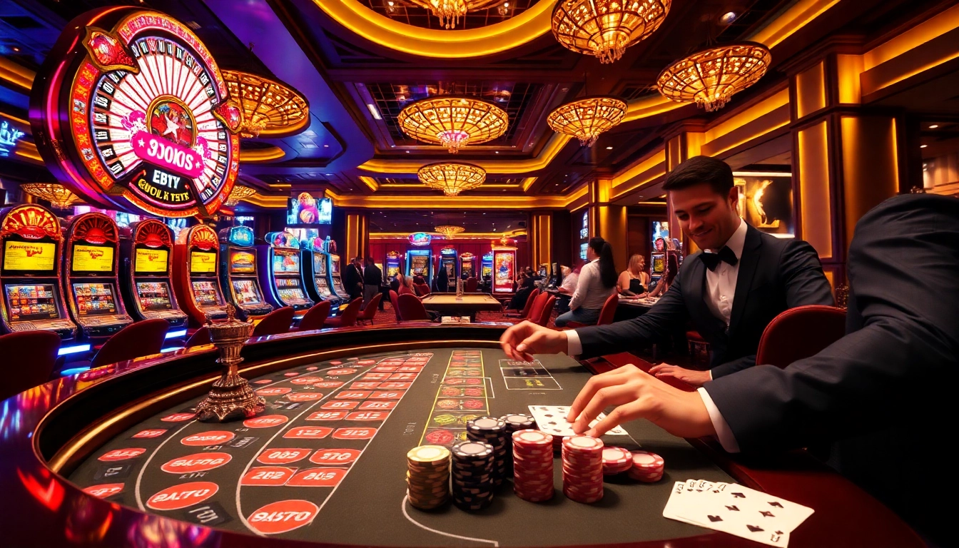 Experience the thrill of 555 win at a vibrant casino table filled with action and excitement.