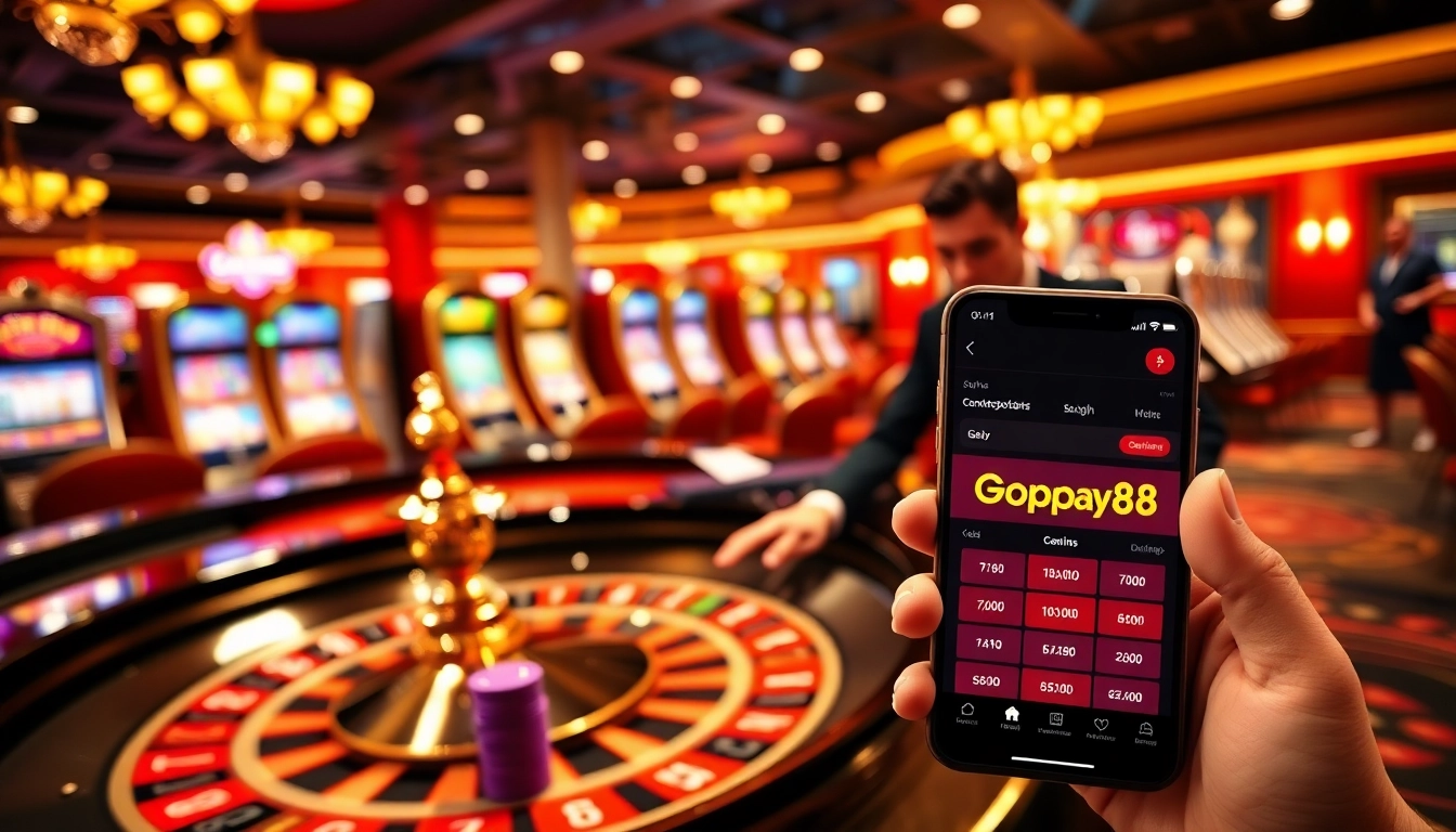Experience excitement with Gopay88 as players engage at a luxurious casino table.