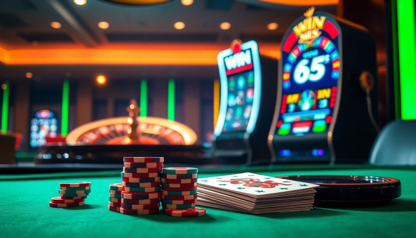 Experience the thrill of winning at the casino with the vibrant scene featuring win 55 as part of a high-stakes poker game.