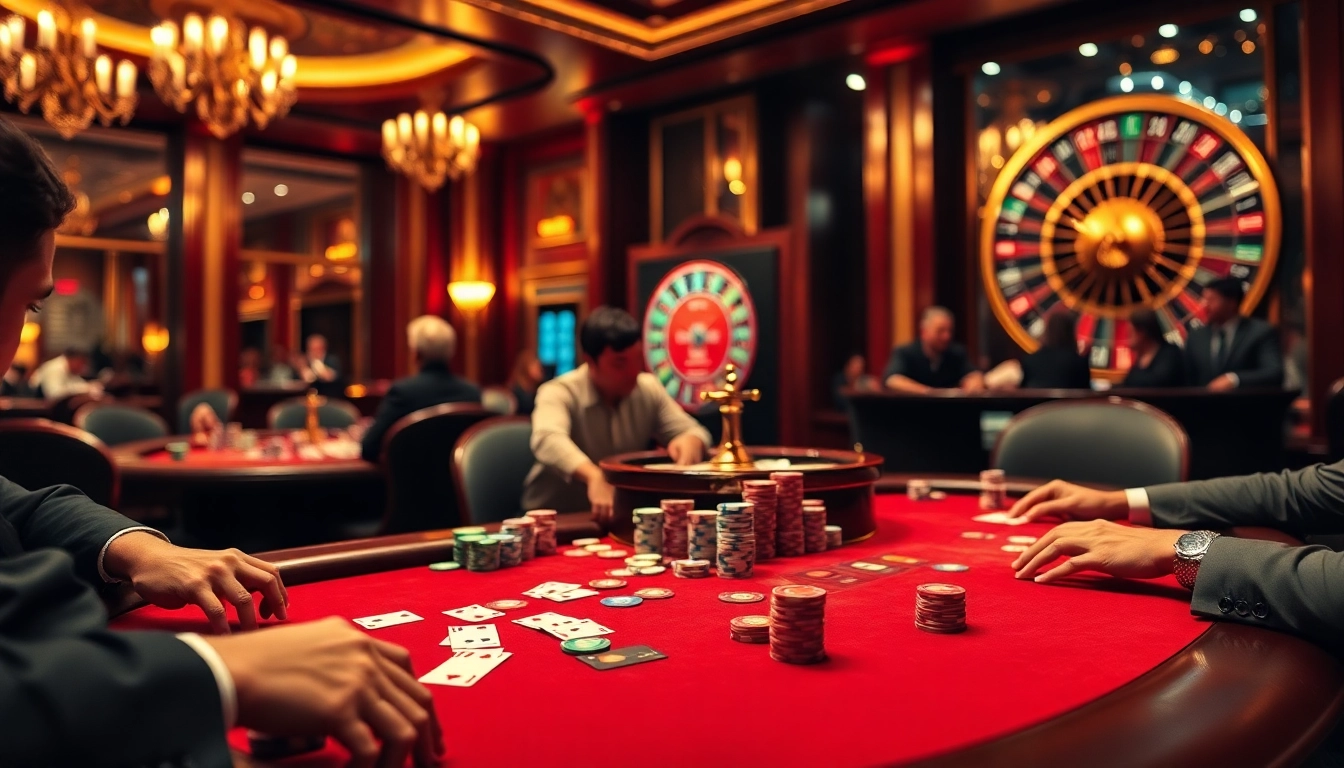 Exciting gameplay at MK8 casino table with colorful chips and luxury ambiance.